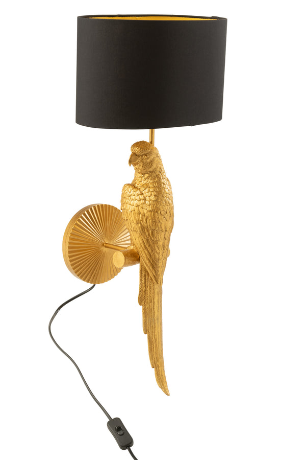 Wandlamp PARROT Poly in goudkleur Hoogte 71cm Wandlamp
