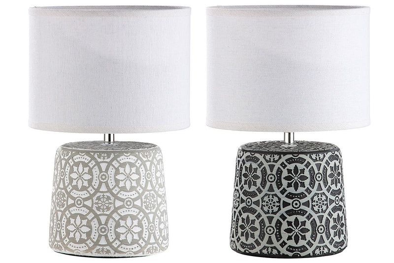 Set of 2 cement lamp mandala height 36cm Handmade