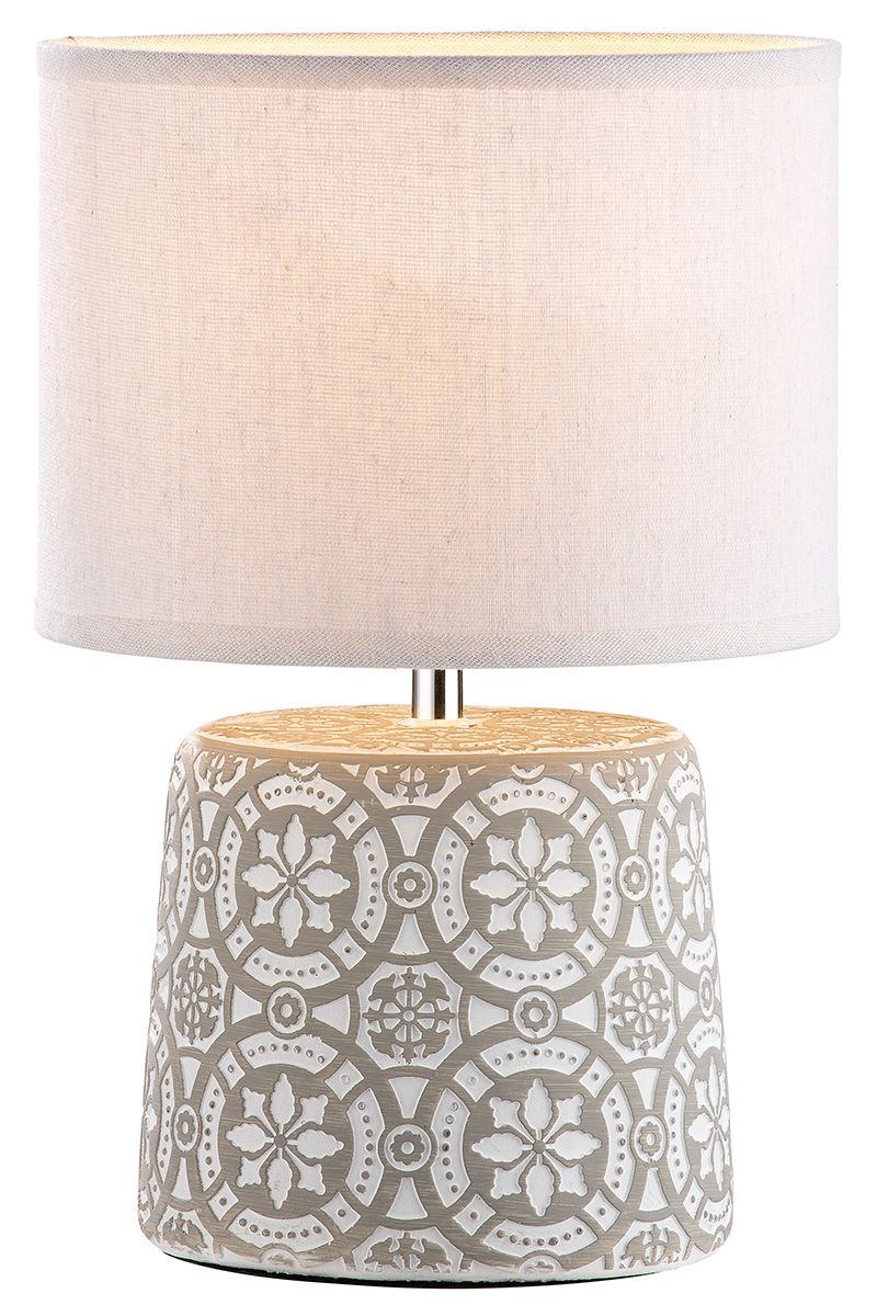 Set of 2 cement lamp mandala height 36cm Handmade