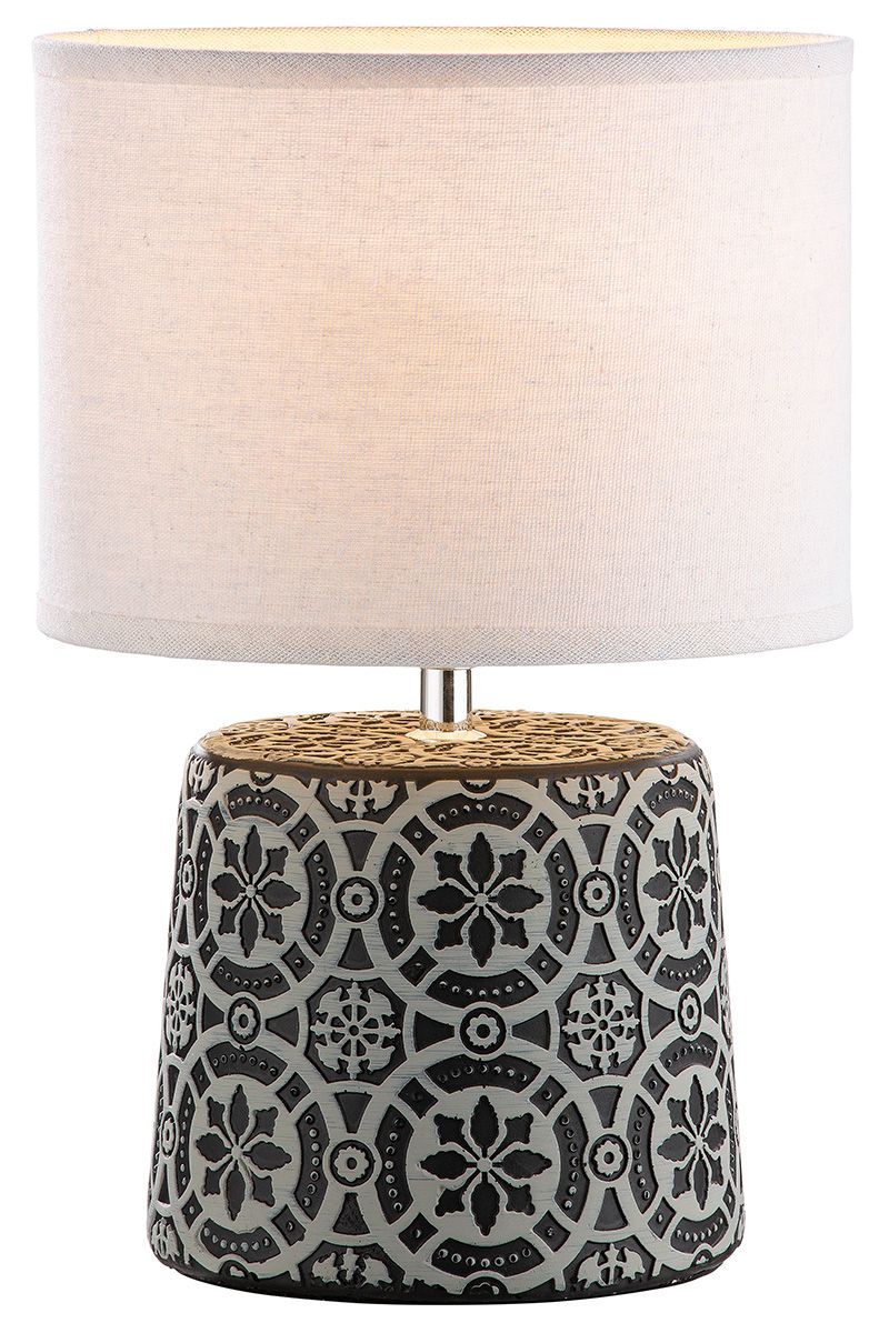 Set of 2 cement lamp mandala height 36cm Handmade