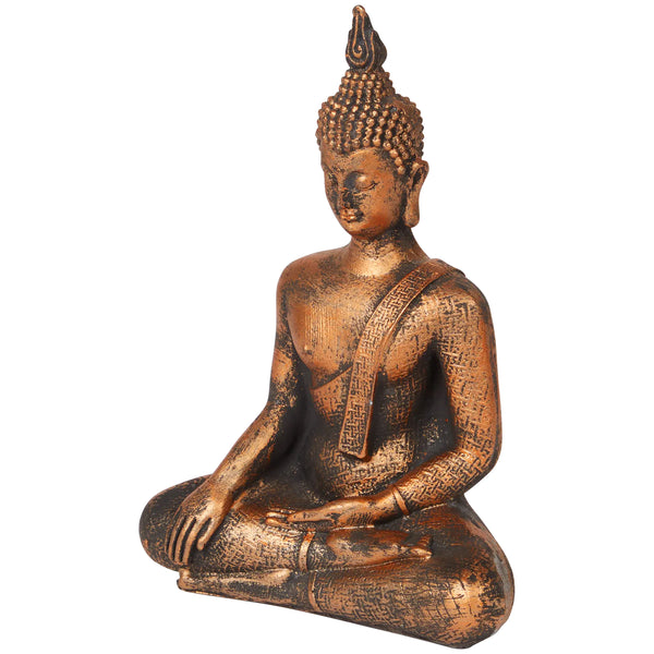 Dekorative Buddha Figur in Kupferfarben für Zuhause & Büro