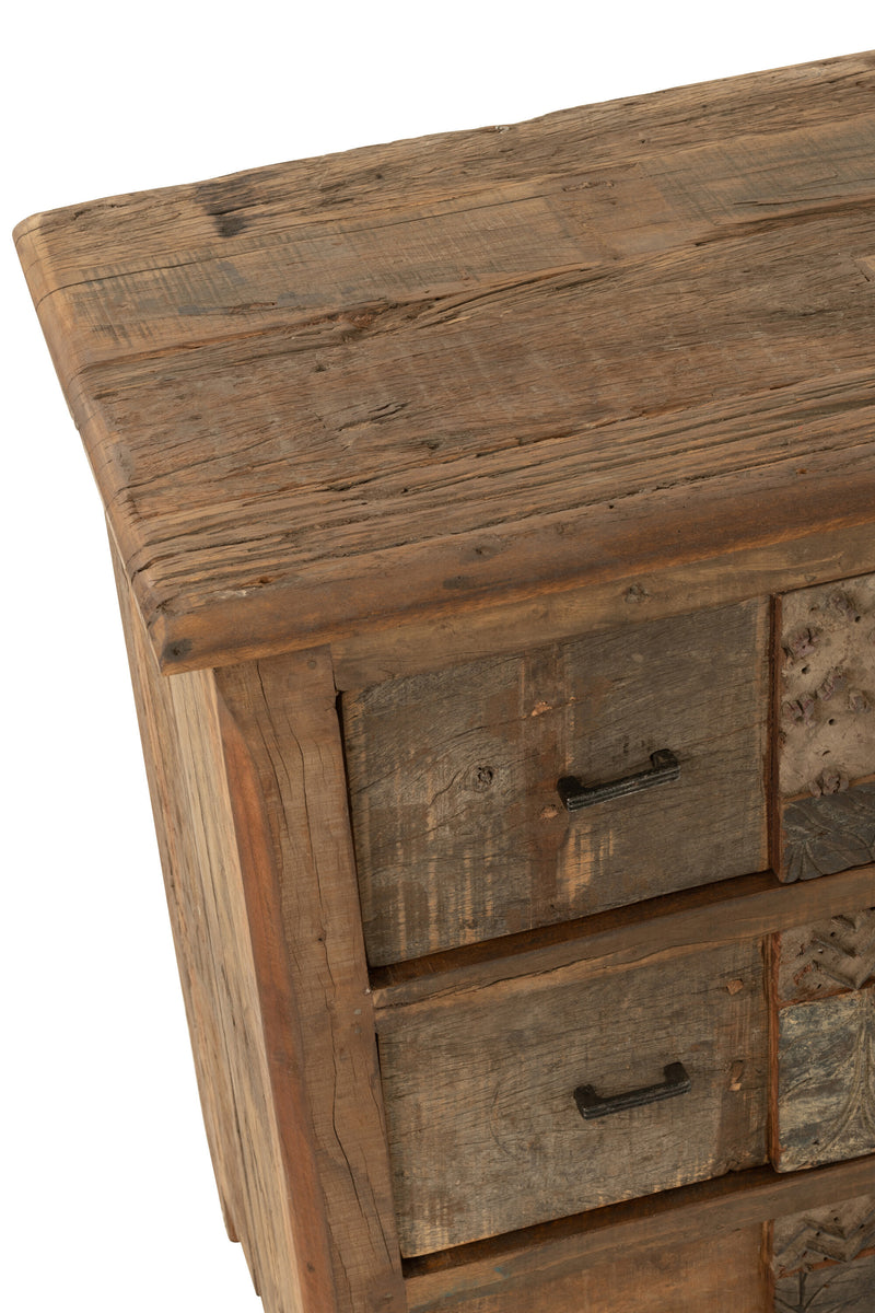 Handmade chest of drawers made of folded wood in brown - a unique piece for your interior