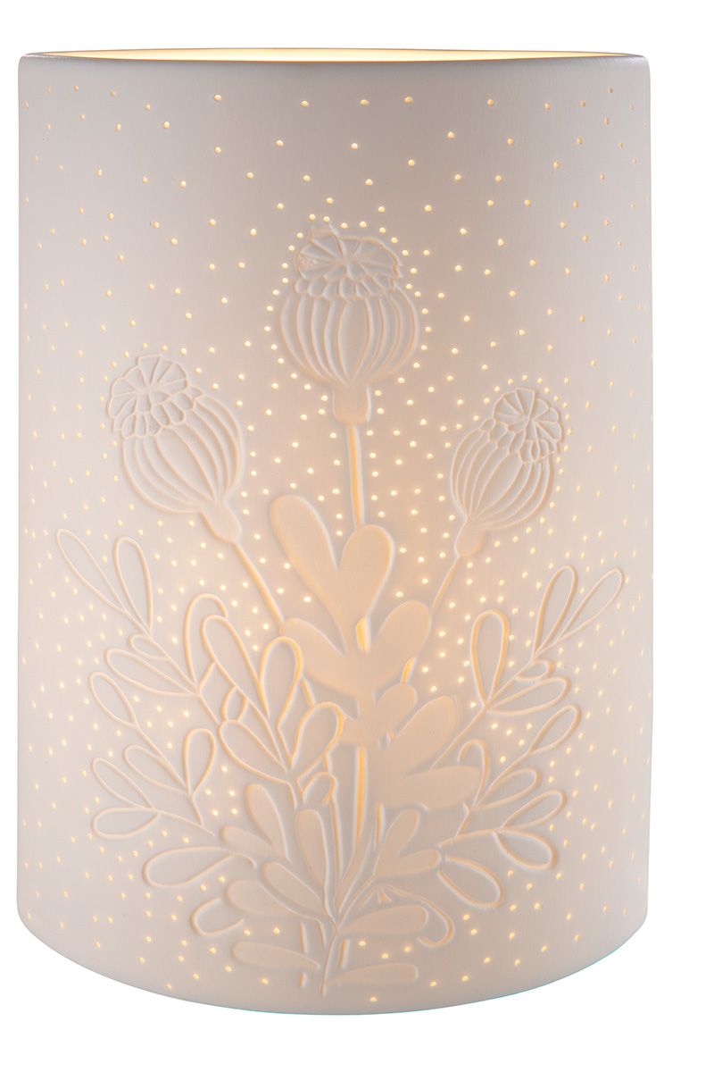 Porcelain lamp "Poppy" by Gilde Stylish decorative object with warm light