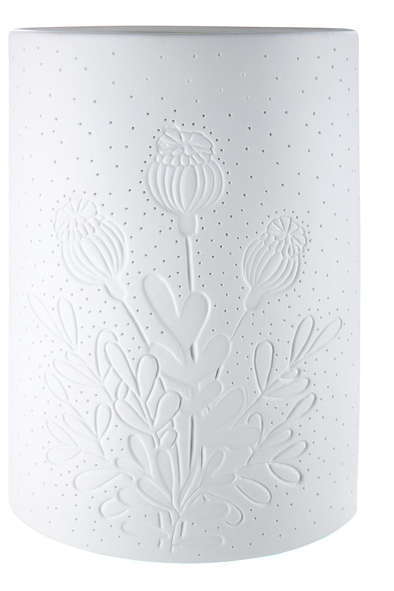 Porcelain lamp "Poppy" by Gilde Stylish decorative object with warm light
