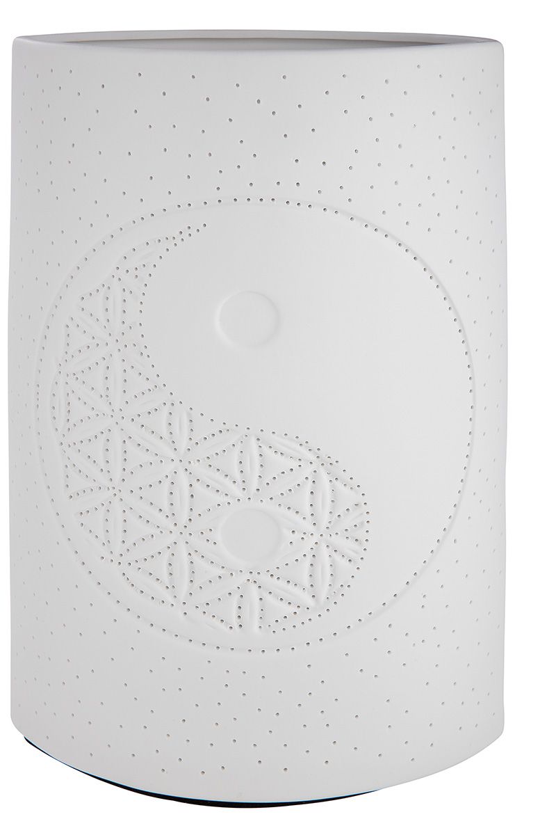 Design Lampe Yin und Yang aus Porzellan Höhe 28cm