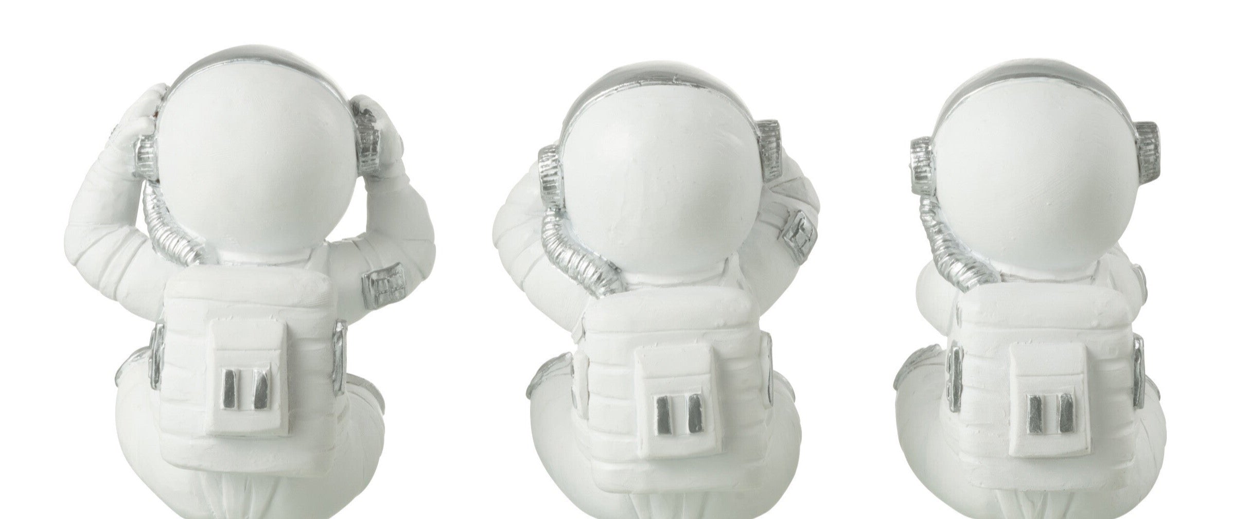 Set van 3 astronautenfiguren horen nee zien nee zeggen nee