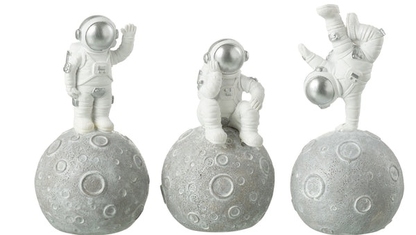 3er Set Astronaut Figuren Spardose Höhe 18cm