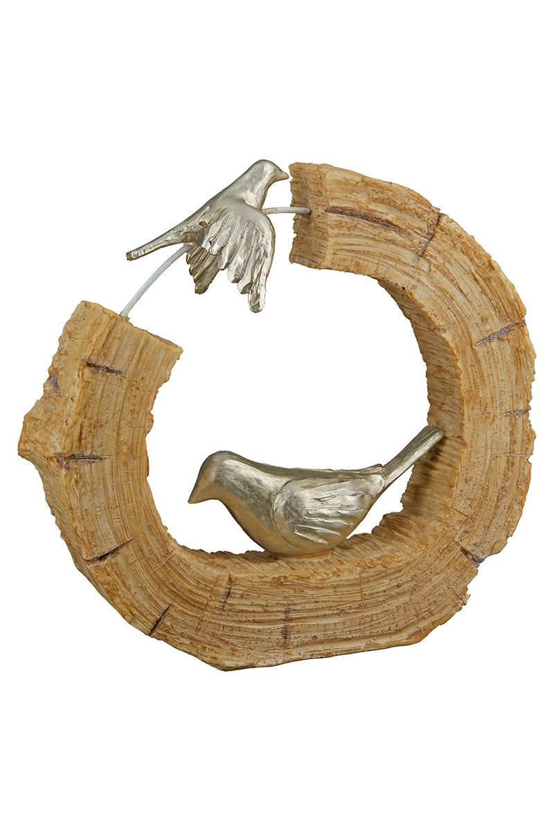 2tlg. Skulptur Vogel silberfarben Höhe 18cm