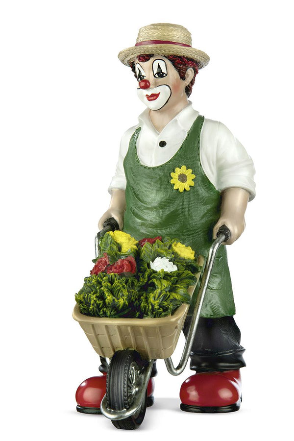 Clown Gartenglück - Handgefertigte Sammlerfigur für Garten- und Clown Liebhaber