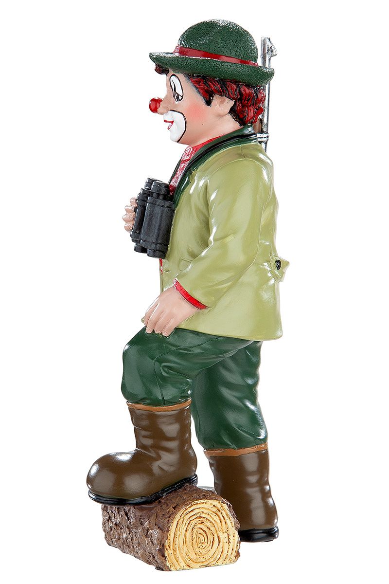 Handbeschilderde unieke clown "Op jacht" van GildeClowns - 5x6,5x15cm