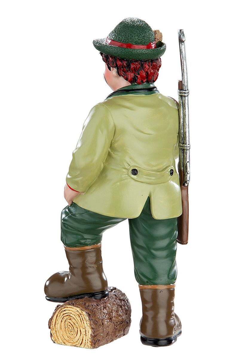 Handbeschilderde unieke clown "Op jacht" van GildeClowns - 5x6,5x15cm