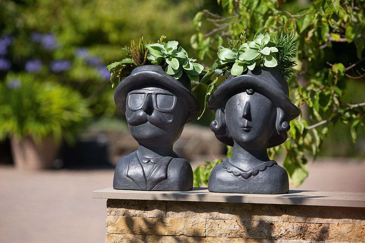 Planter Sir dark gray suitable for outdoor use Height 38cm