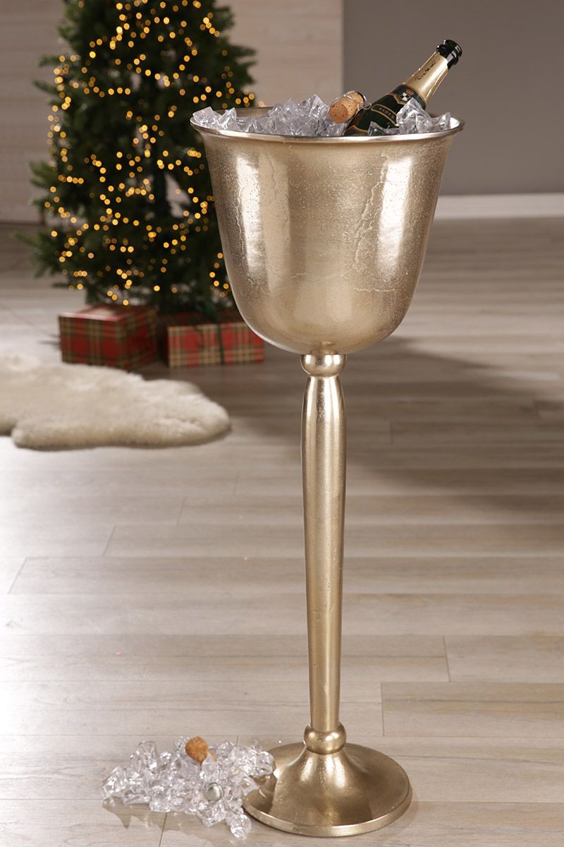Aluminium champagne- en wijnkoeler Nostro champagnekleurig