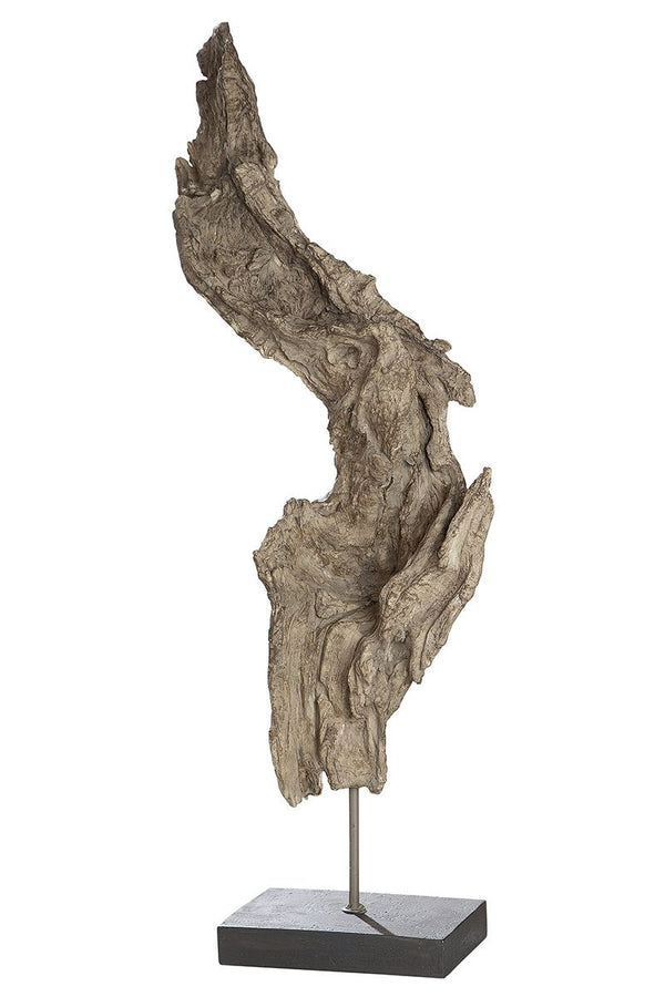 Poly Skulptur Baumwurzel auf schwarzem Sockel Höhe 69cm