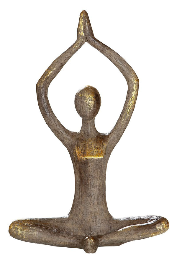 2er Set Poly Figur Yoga Frau Hände nach oben Höhe 37cm