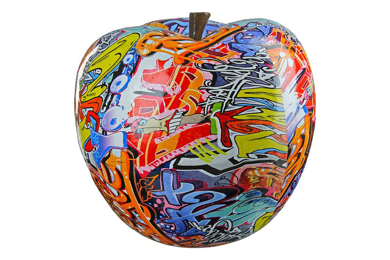 Einzigartiger Apfel mit Graffiti-Design - Farbenfrohes Kunstwerk
