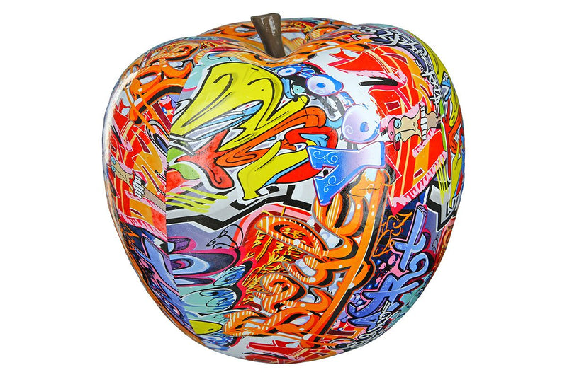 Einzigartiger Apfel mit Graffiti-Design - Farbenfrohes Kunstwerk