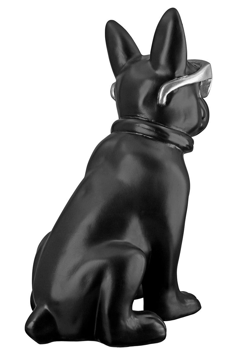 Poly Pug Cool Dog sitting black height 35cm