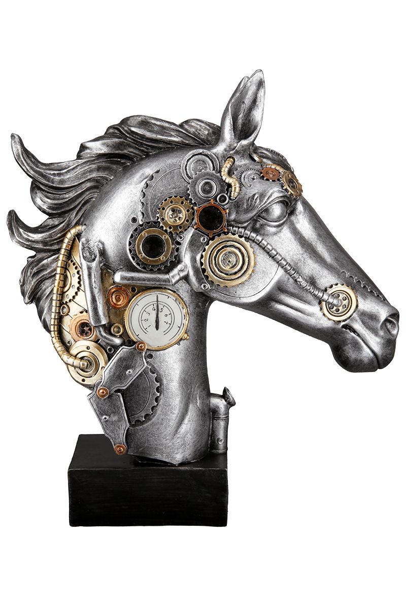 Steampunk Horse - A mesmerizing art sculpture made of synthetic resin