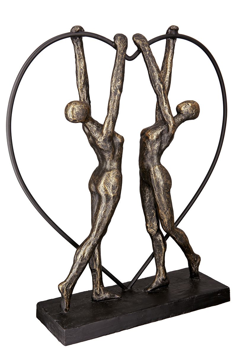 Poly Skulptur 'two women' mit Spruchanhänger Handgefertigte Dekoration für Romantiker und Verliebte