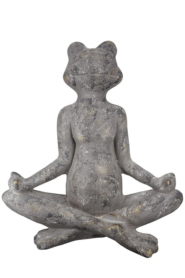 Zen in de tuin Ontspanning en harmonie met onze handgemaakte magnesia sculptuur 'Frog Yoga'