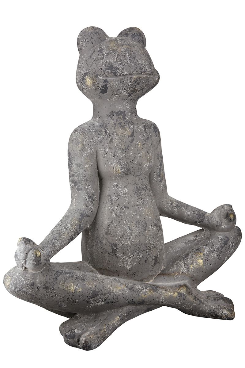 Zen im Garten Entspannung und Harmonie mit unserer handgefertigten Magnesia-Skulptur 'Frosch Yoga