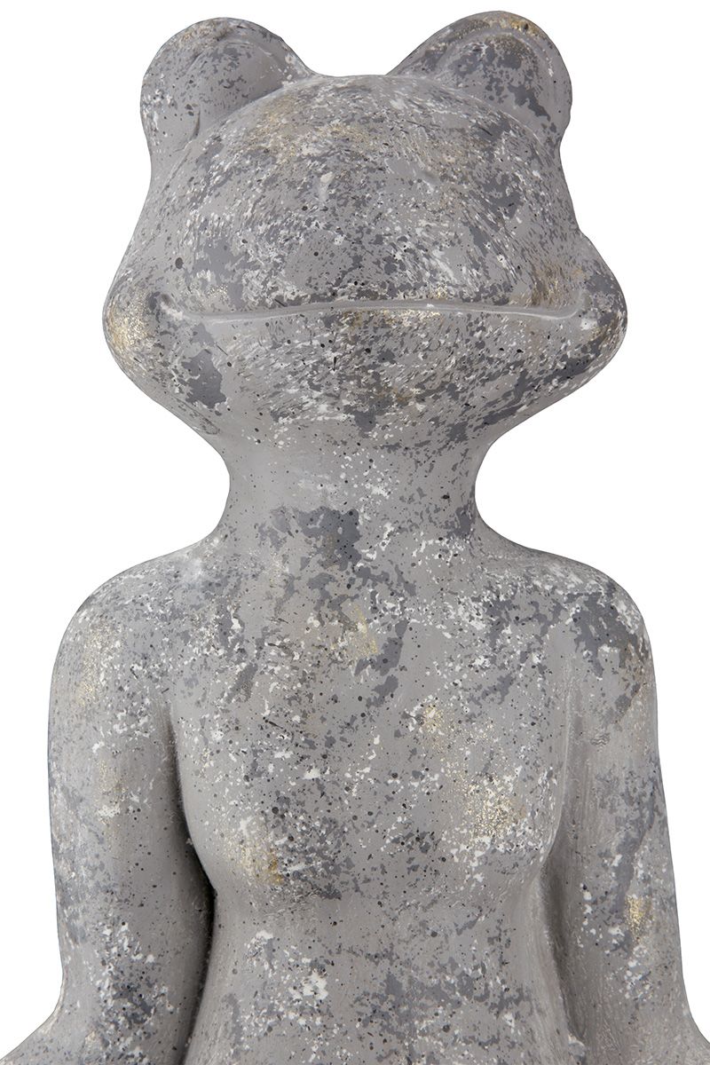 Zen im Garten Entspannung und Harmonie mit unserer handgefertigten Magnesia-Skulptur 'Frosch Yoga