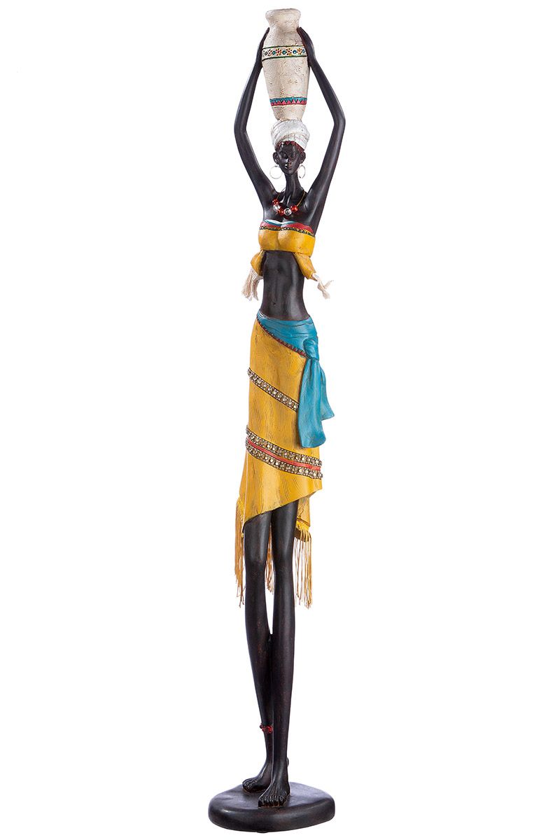 Afrikanerin "Auma" XXL - Eine eindrucksvolle Kunstfigur mit Vase auf dem Kopf