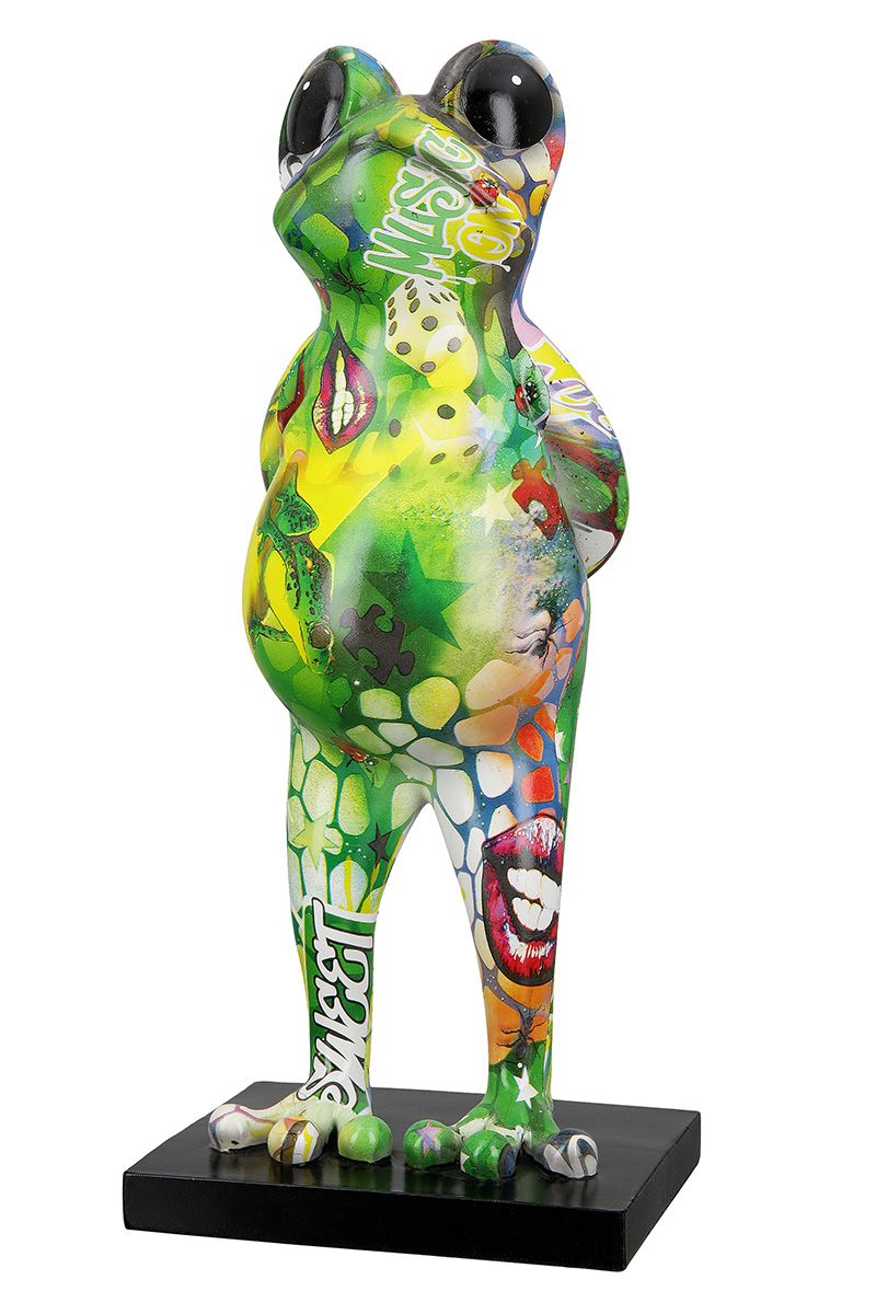 Urbaner Charme: 'Street Art Frosch' Skulptur im Angesagten Street-Art-Stil und Hochwertigem Kunstharz