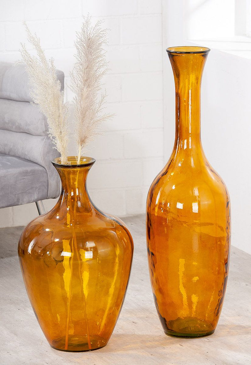 Glas Bodenvase Arturo amber Höhe 65cm