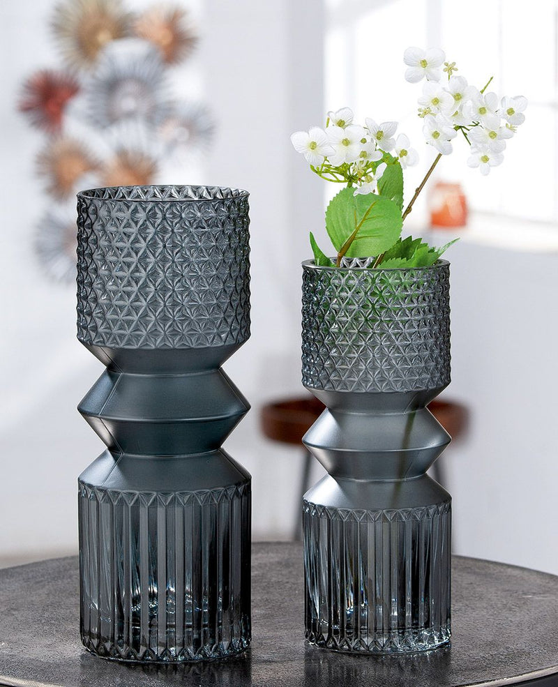 Glas Vase Pintu matt dunkelgrau Höhe 25cm oder 30cm