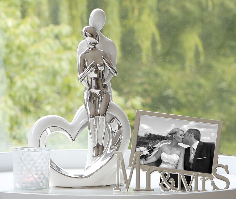 Metal picture frame Photo frame MR &amp; MRS dimensions 15.5x21cm for pictures in the format 10x15cm