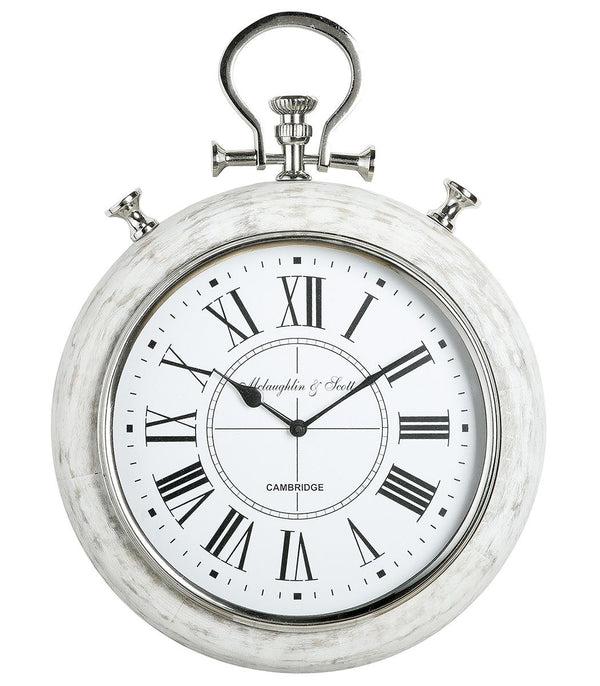 Holz Uhr Wanduhr Bocina weiß Durchmesser 36cm