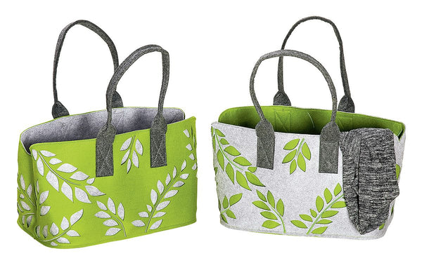 Felt bag leaf mosaic shopping bag tote bag, handbag, shopping bag