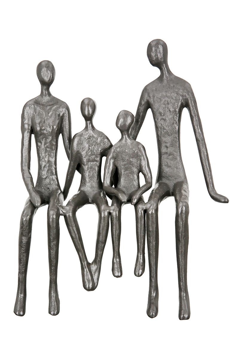Iron design sculpture edge seater family with saying card