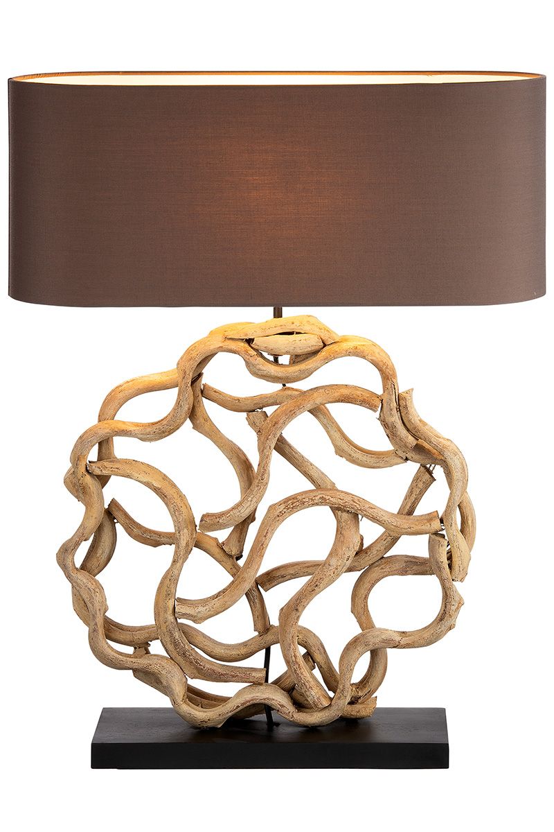 Handgefertigte "Circle of Roots" Lampe - Ein Kunstwerk aus Licht und Holz von Gilde
