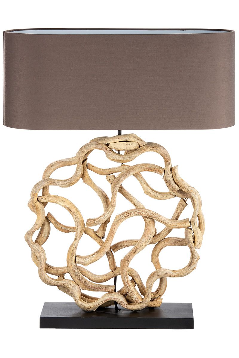 Handgefertigte "Circle of Roots" Lampe - Ein Kunstwerk aus Licht und Holz von Gilde