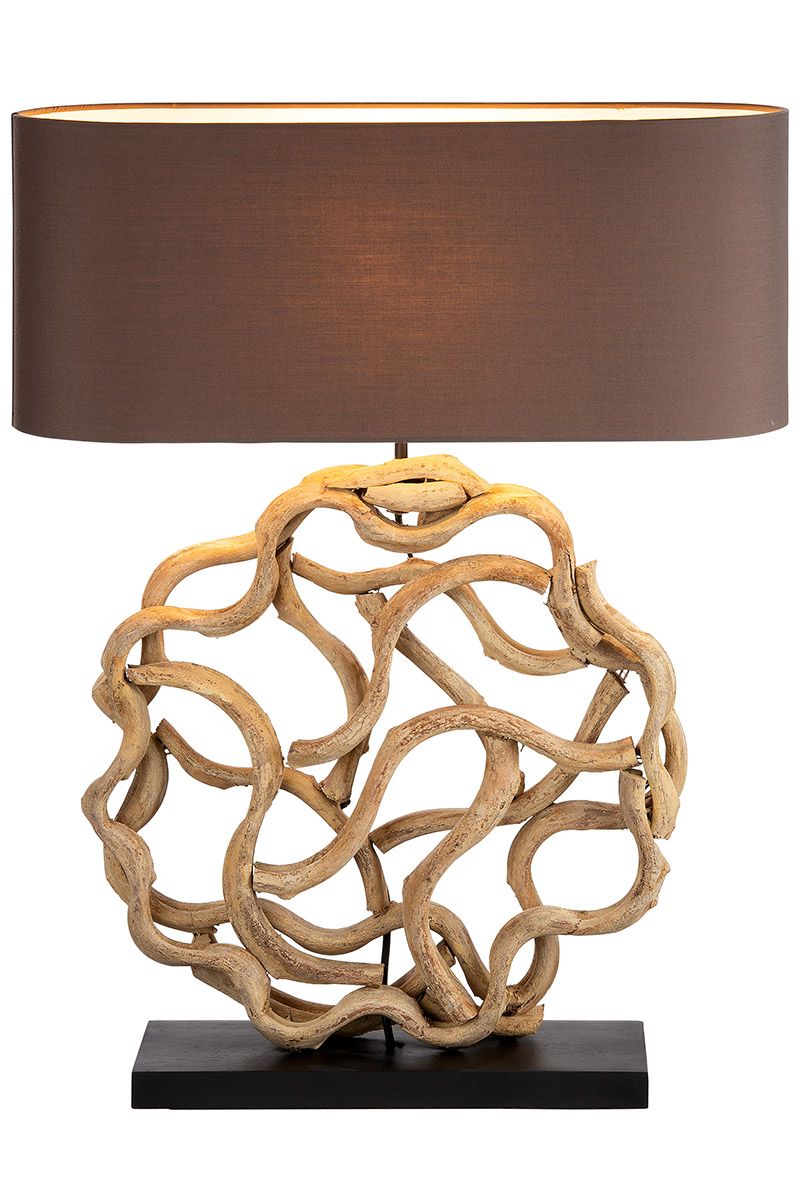 Handgefertigte "Circle of Roots" Lampe - Ein Kunstwerk aus Licht und Holz von Gilde