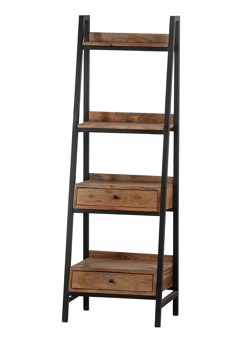 Libri shelf made of mango wood - cozy storage space with a stylish design