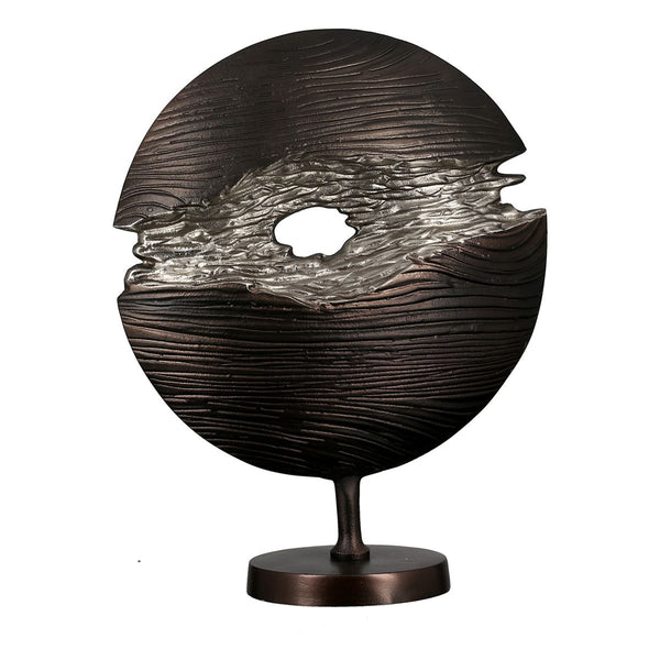 Slice of Art Handgemaakte aluminium sculptuur met een unieke lineaire structuur