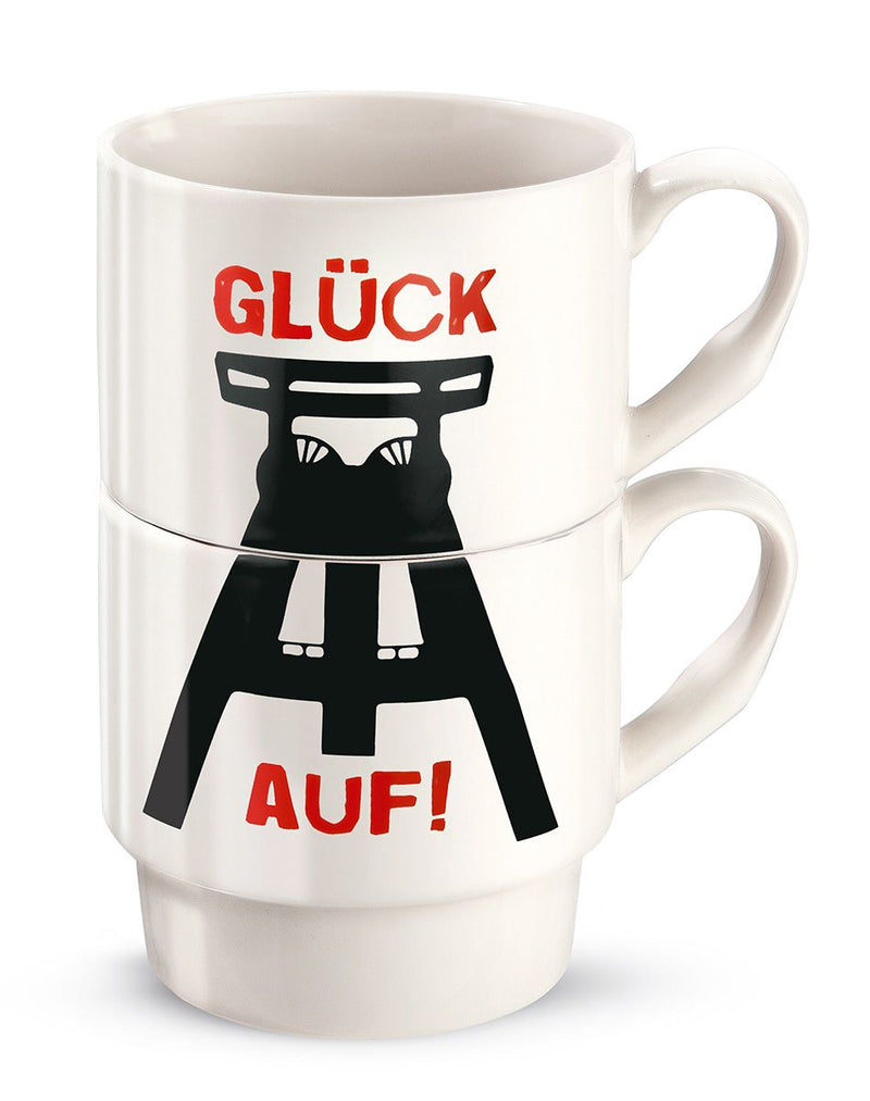 Set of 6 2-piece stacking cups Glück Auf Tradition meets modernity in bone china