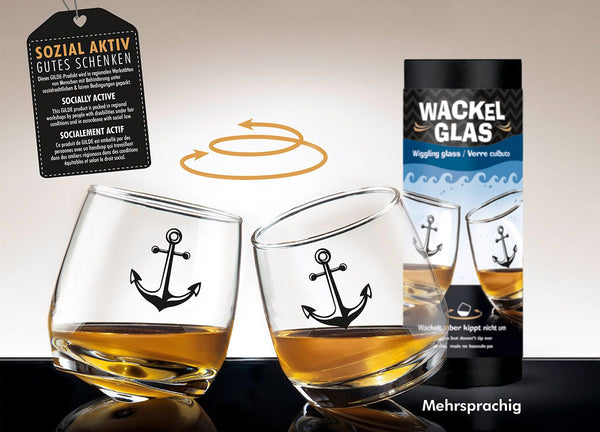 Set van 2 wiebelglazen "Anker" - een bijzonder cadeau voor mannen, vrouwen en collega's van regionale werkplaatsen Maritim Meerzeit
