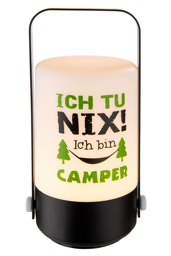 4er Set LED Dekoleuchte Ich tu nix - Ich bin Camper - Stimmungsvolle Camping-Beleuchtung in Schwarz/Weiß/Grün