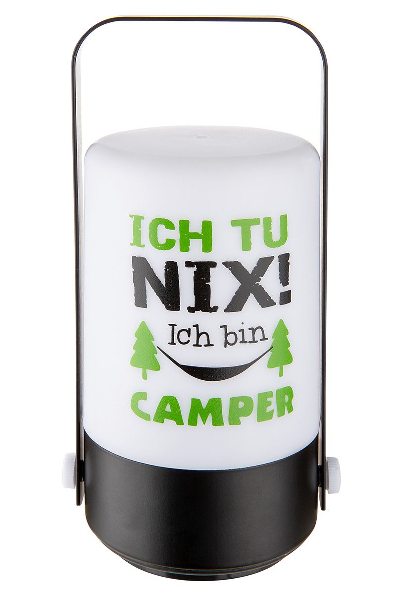 Set of 4 LED decorative lights I do nothing - I'm a camper - Atmospheric camping lighting in black/white/green