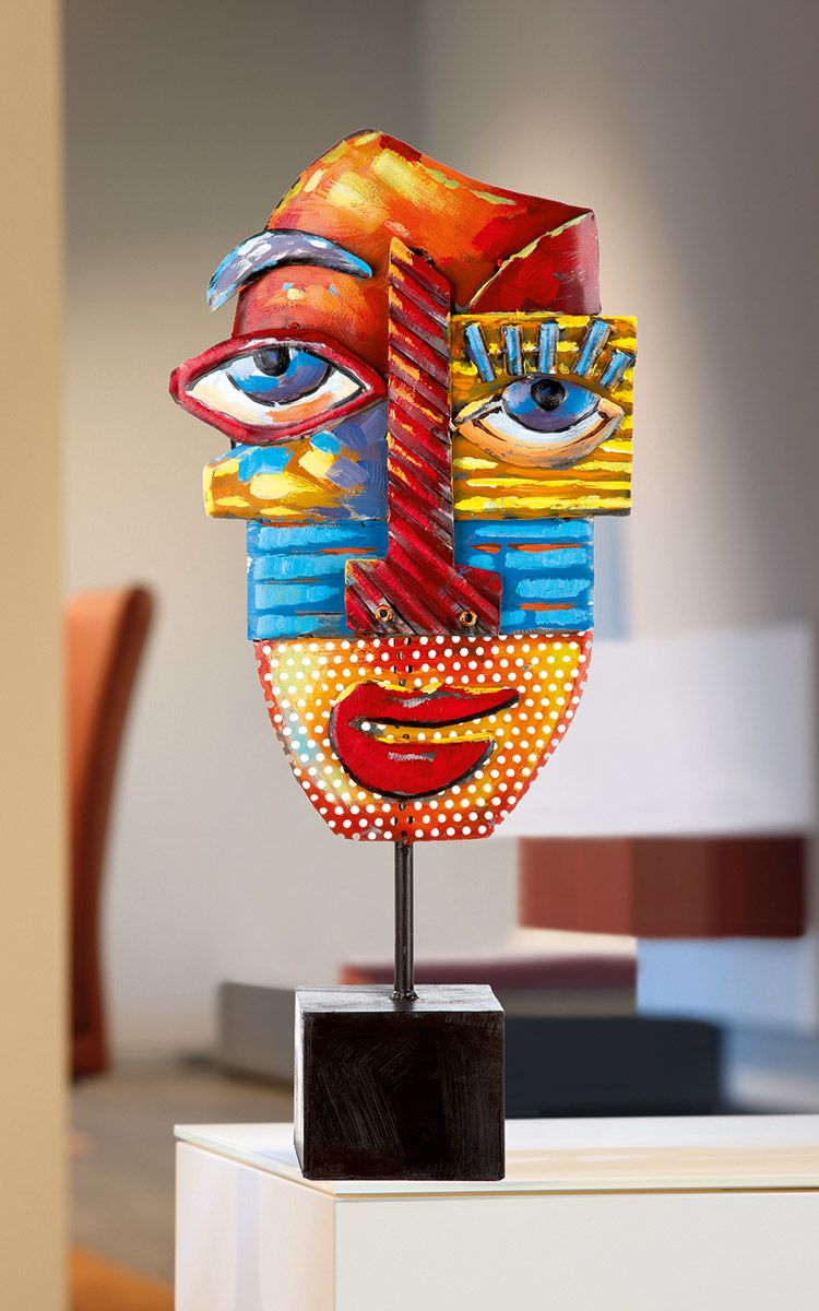 Metal sculpture Vite Naso - Modern art on black base, handmade abstract