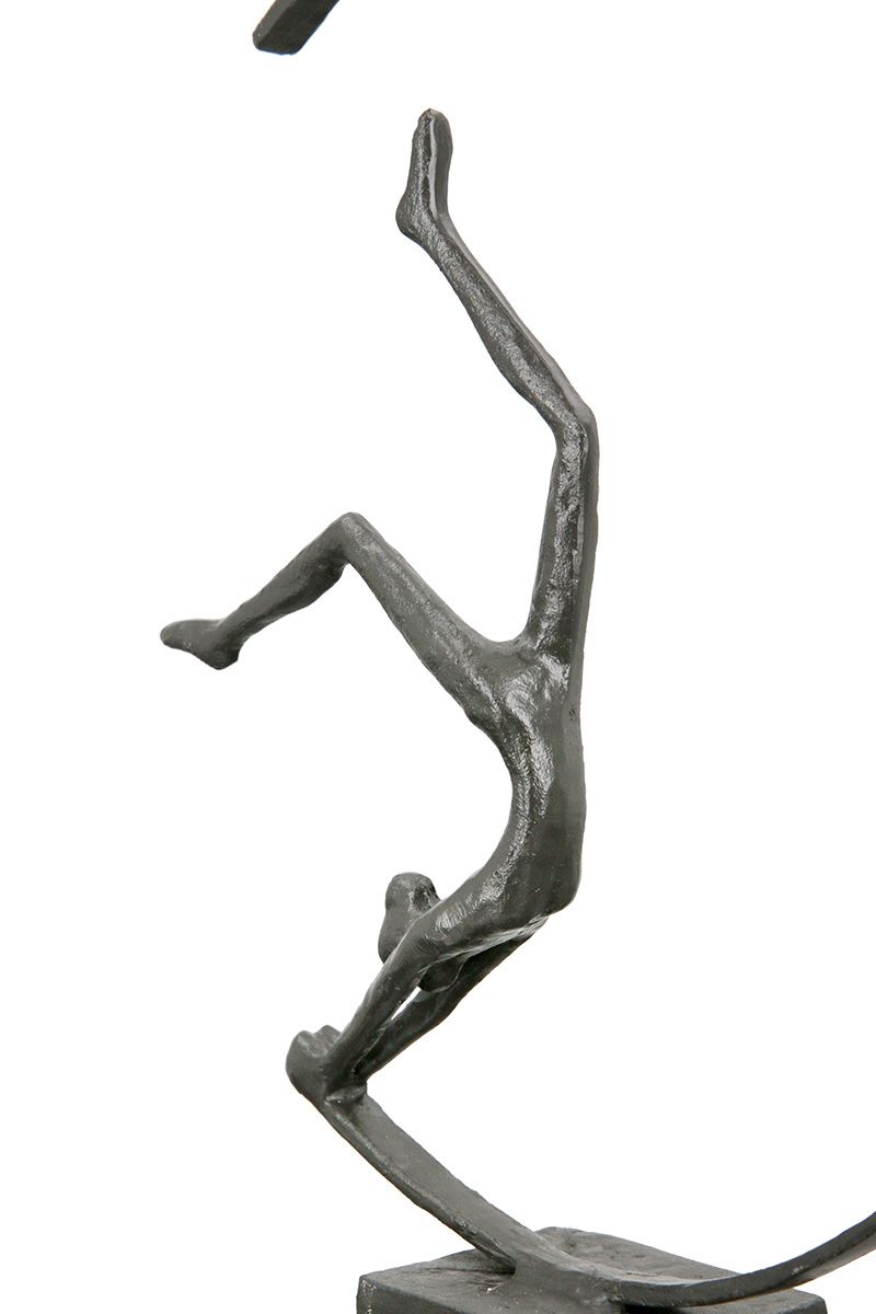 Eisen Design Skulptur Gymnast Höhe 29cm mit Spruchkarte