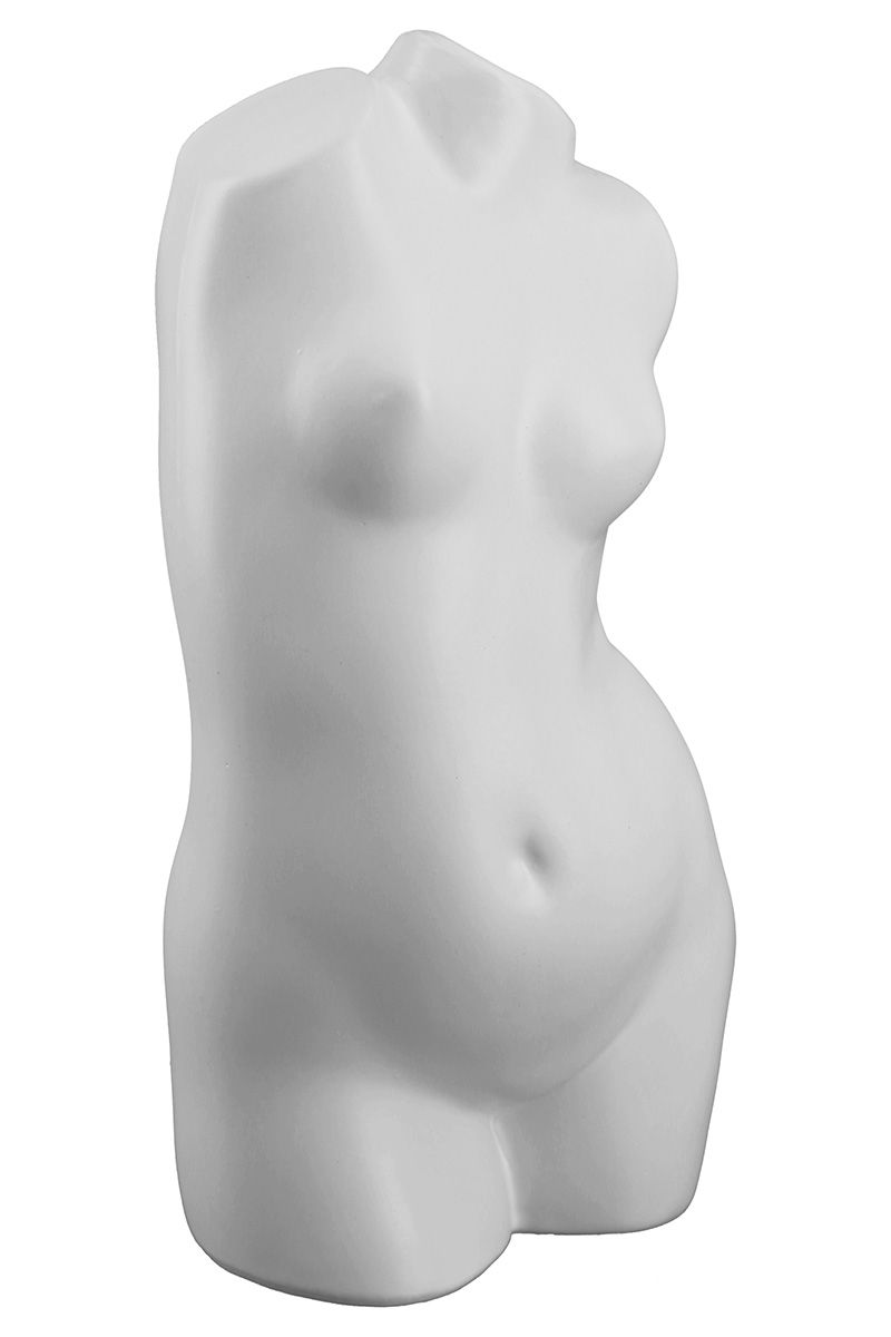MF keramische vaas "White Lady" mat witte decoratie Exclusieve hoogwaardige vaas Hoogte 21cm Vrouwenlichaam