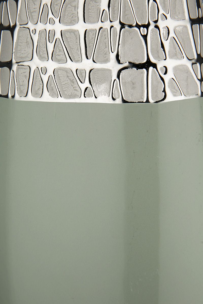 Keramiek platte vaas Lagos zilver/grijsblauw Hoogte 49cm