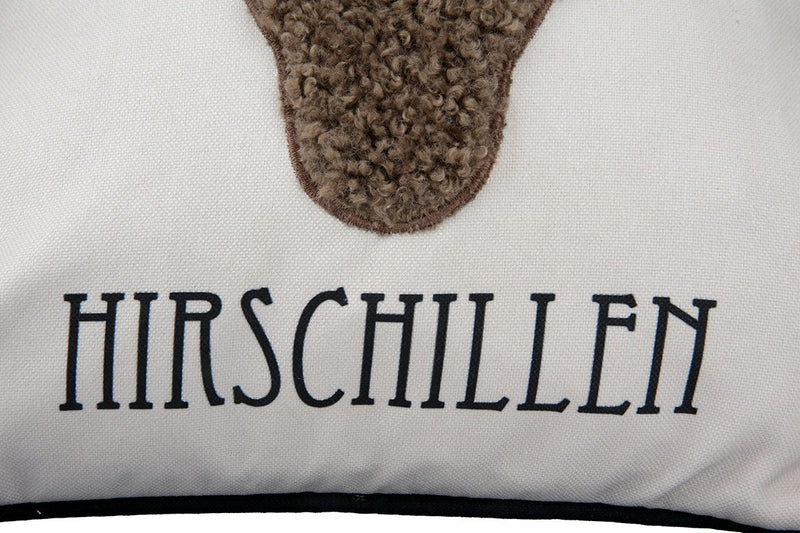 Stilvolles 3er Set Stoff Kissen mit Hirschkopf-Design aus Wolle und Samt - Luxuriöse Dekoration für jeden Raum