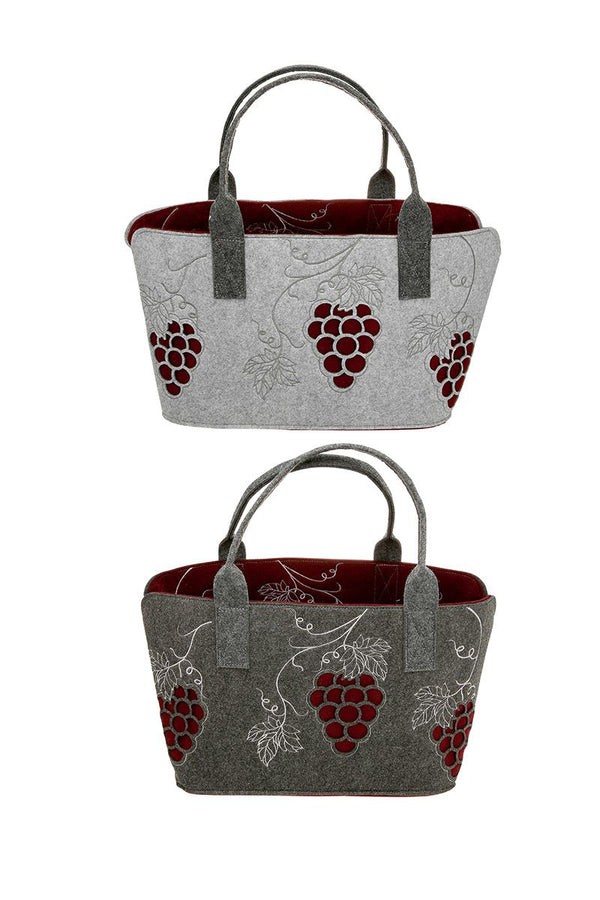 Vilten tas wijn laser boodschappentas draagtas, handtas, cadeau, boodschappentas druiven Breedte 50cm